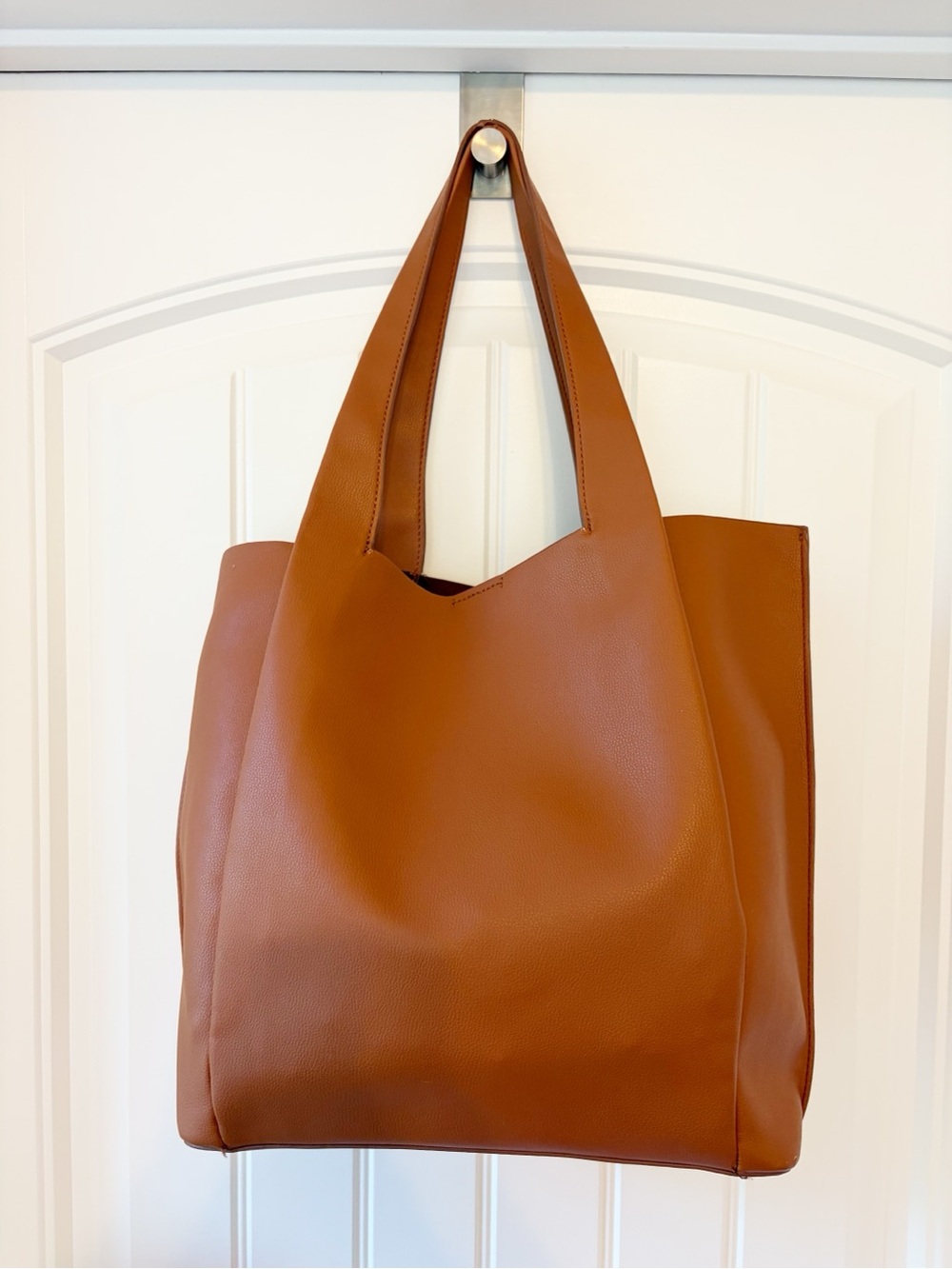 Zara Cognac Slouchy Hobo Tote